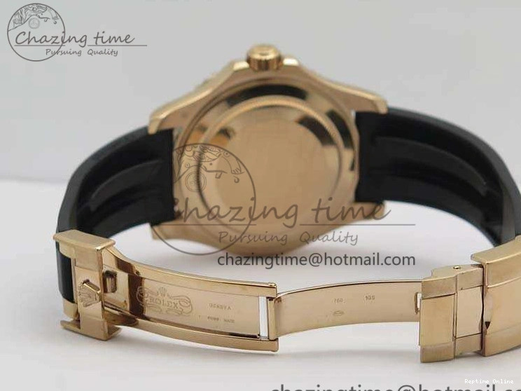 0209 GoodFit Yacht-Master 40mm 116695SATS BP Maker Best Edition Crystal Bezel On Black Rubber Strap Swiss ETA 3555